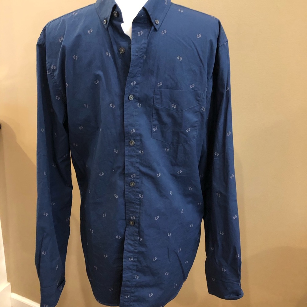 Banana Republic Luxe Poplin Button Down Shirt, Med